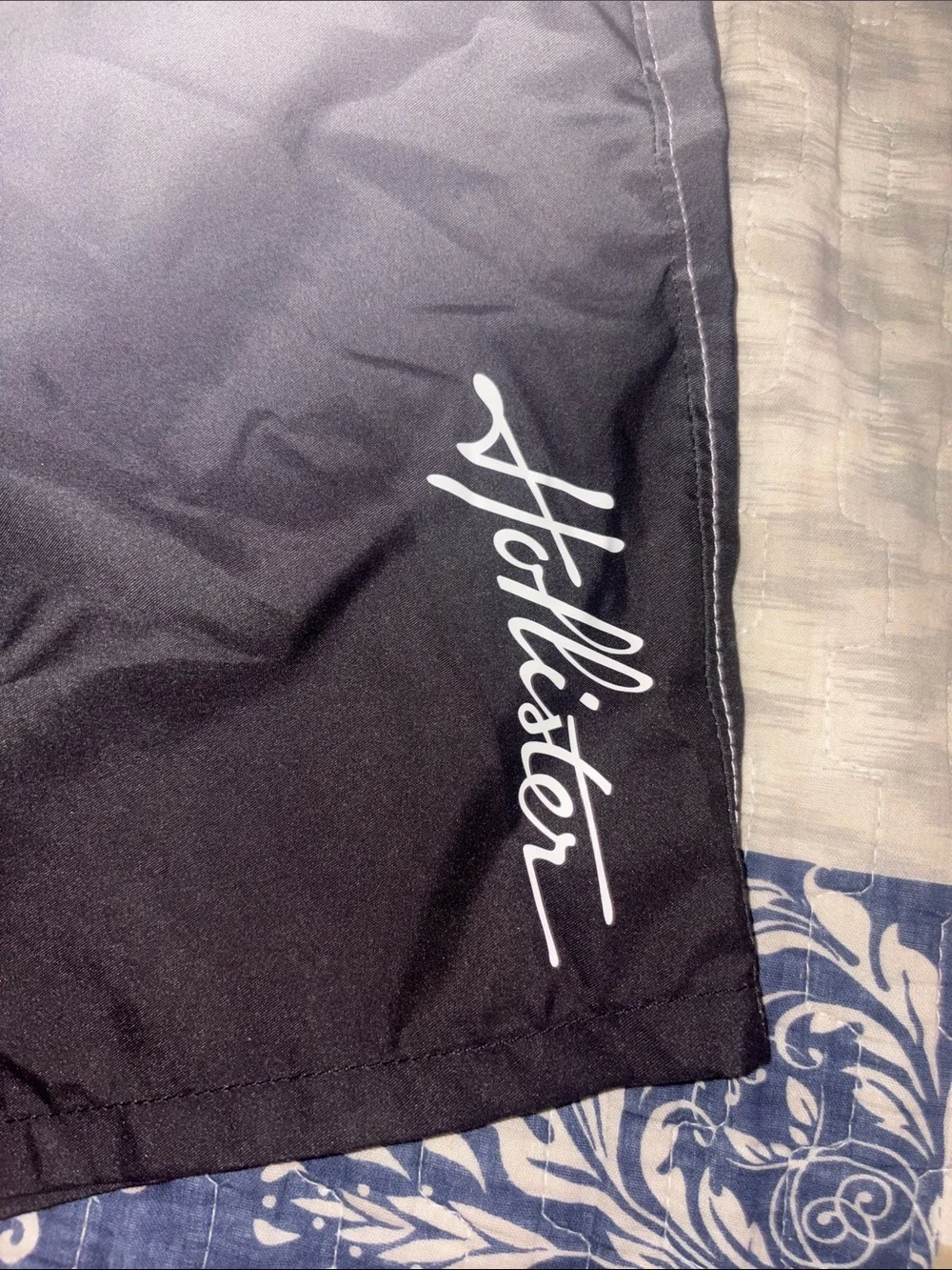 Hollister Men’s White to Black Ombre Swim Board Shorts